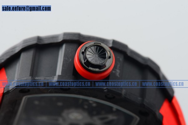 1:1 Richard Mille RM 35-02 RAFAEL NADA Watch Black PVD Red Rubber